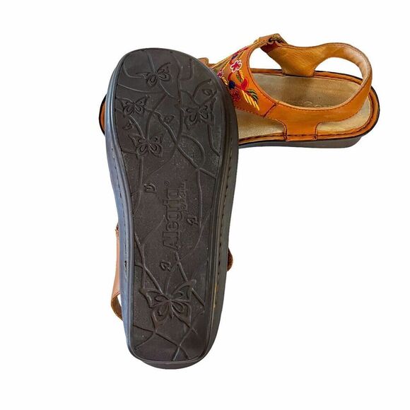 Allegria Viki Cognac Needles & Pins Sandal Multicolor Embroidered Sandal EU 37 - Picture 8 of 12